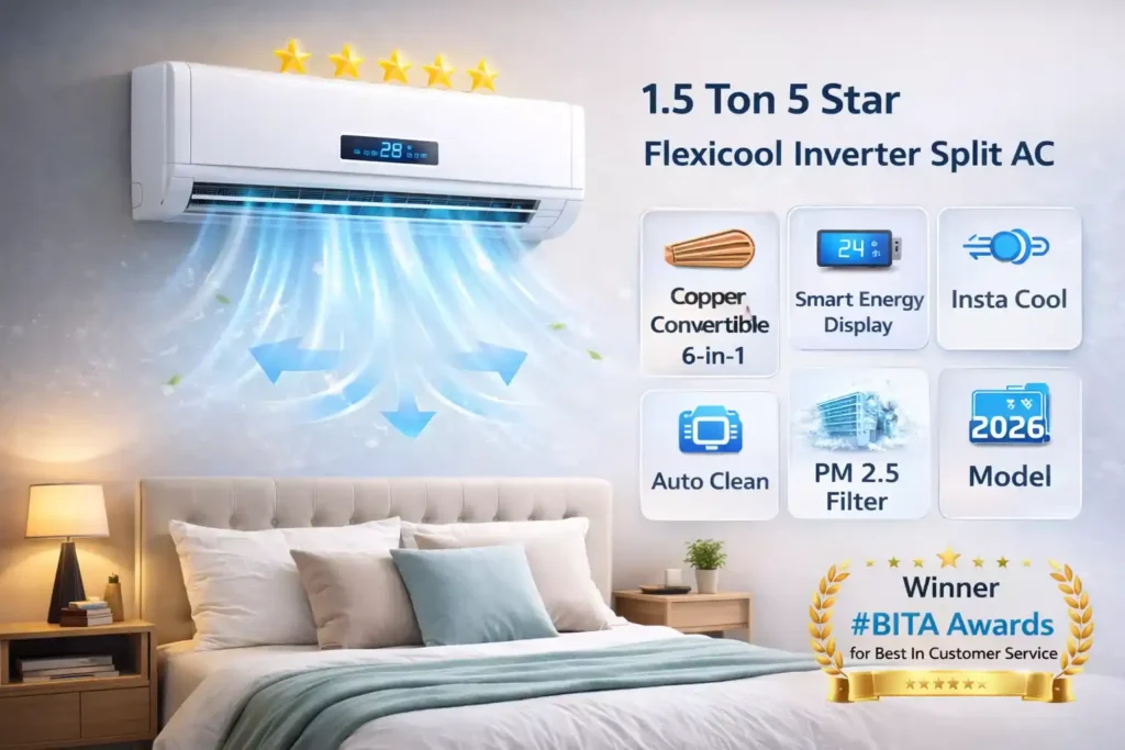 Carrier 1.5 Ton 5 Star AI Flexicool Inverter Split AC (2026 Model)