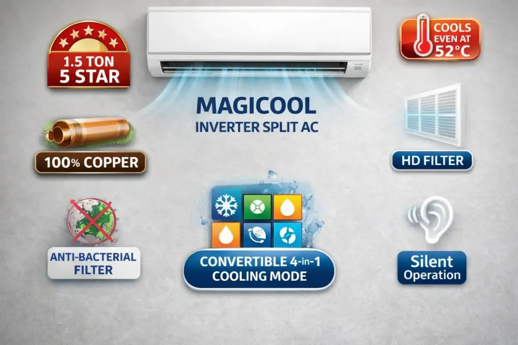 Whirlpool 1.5 Ton 5 Star Magicool Inverter Split AC